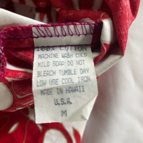Hawaiian Original Made In Hawaii Red Floral Tiki Dress Size M - Picture 7 of 8